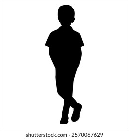Boy or children silhouette Vector illustration