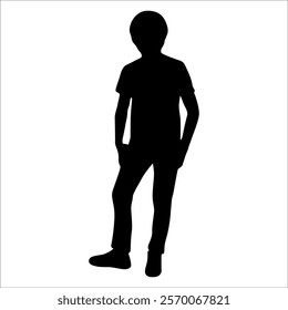 Boy or children silhouette Vector illustration