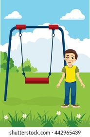 Boy and Children's swing vector