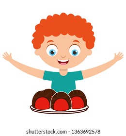 boy with chocolate