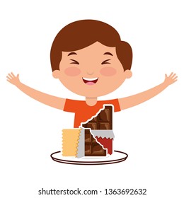 boy with chocolate