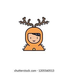 Boy  christm as colored icon. Element of new year avatars icon for mobile concept and web apps. Colored Boy  christm as icon can be used for web and mobile
