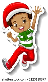 A boy in Christmas costumes illustration