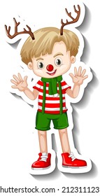 A boy in Christmas costumes illustration