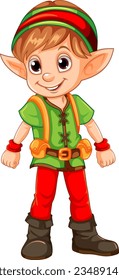 Boy Christmas Elf Character illustration