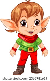 Boy Christmas Elf Character illustration