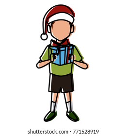 Boy with christmas giftbox