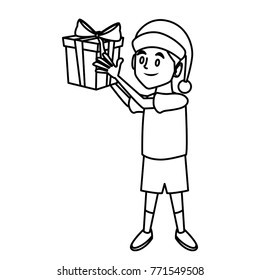 Boy with christmas giftbox