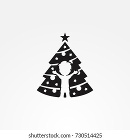 Boy with Christmas tree logo