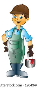 Junge Bergsteigen, Vektorgrafik
