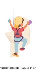 Boy Climbing A Rock Vector Illustration