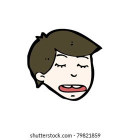 boy with closed eyes cartoon