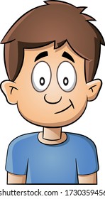 Boy with clueless face expression cartoon