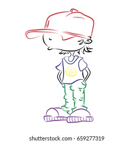 boy Colorful silhouette street rapper