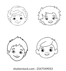 Junge Malbuch für Kinder Vektorskizze Illustration Vektorstrich Umrissgrafik