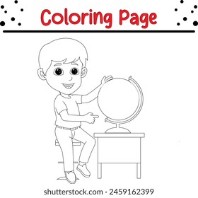 boy coloring book page for children