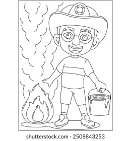 boy coloring book page for kids and adults creative coloring mindful relaxation activity