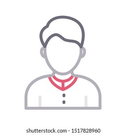 boy colour line vector icon