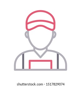 boy colour line vector icon