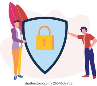 A boy confidently holds a security shield, displaying readiness and determination