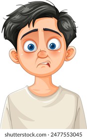 Un chico con una expresión facial confusa