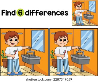 Boy Conserving Water Find The Differences