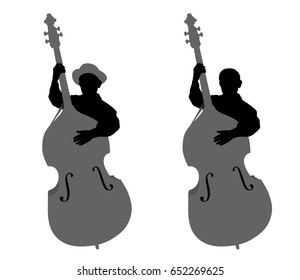 Boy contrabassist 