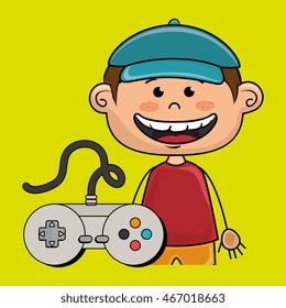 boy control game icon vector illustration graphic