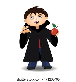 The boy in the costume of Dracula. Halloween.