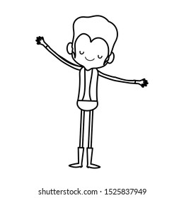 boy costume vampire trick or treat happy halloween vector illustration line design