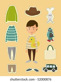 Boy with costumes elements