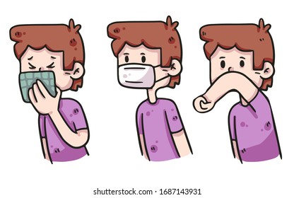 boy covid-19 proper hygiene illustration