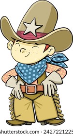 niño con sombrero de vaquero listo para el rodeo