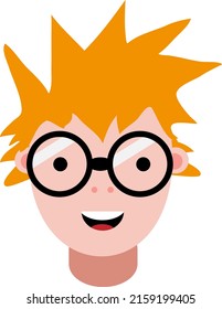 Boy with crazy hair, illustration, vector on a white background.