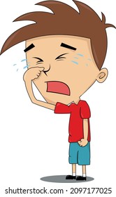 Boy cry in side street