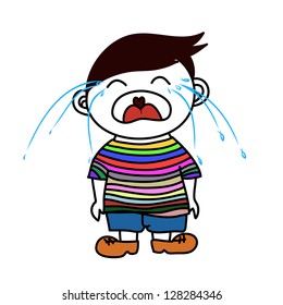 a boy crying