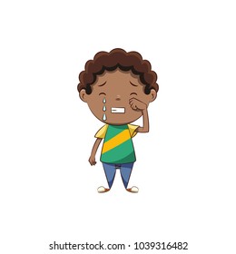 Boy crying gesture