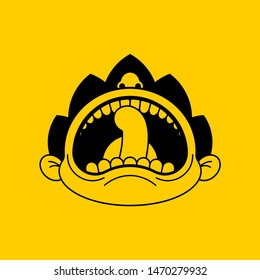 Boy crying open mouth. Child tantrum vector illustration
 
