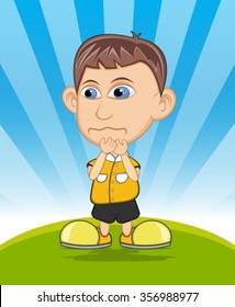 The boy crying vector illustration