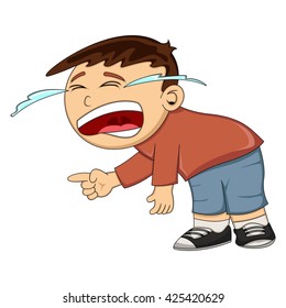 Boy Crying Vector Illustration Stock Vector (royalty Free) 425420629 