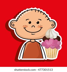 boy cup cake dessert