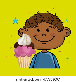 boy cup cake dessert