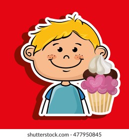 boy cup cake dessert