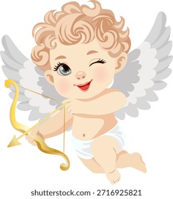 Menino Cupido seta e arco sem fundo
