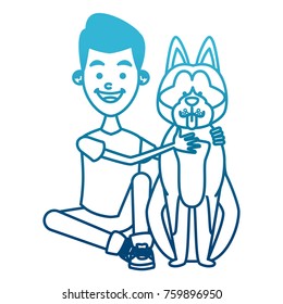 Boy with cute dog