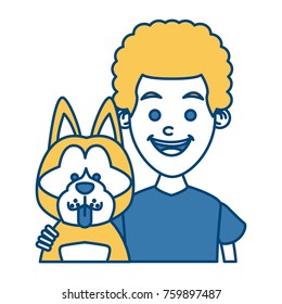 Boy with cute dog