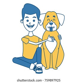 Boy with cute dog