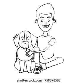 Boy with cute dog