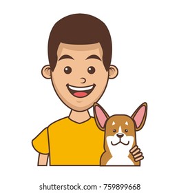Boy with cute dog