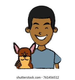 Boy with cute dog